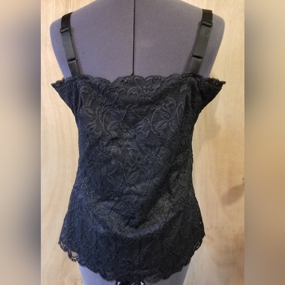 Coldwater Creek black lace camisole w/ adjustable straps - Picture 2 of 5